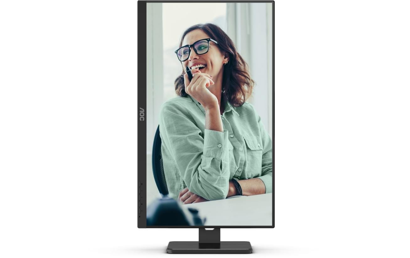 AOC Monitor, 23,8", 300 cd/m², Daisy Chain, USB-C, USB-Hub, Integrierte Lautsprecher, VESA 100 × 100, Schwarz