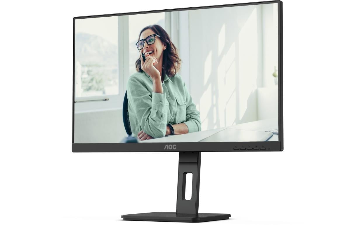 AOC Monitor, 23,8", 300 cd/m², Daisy Chain, USB-C, USB-Hub, Integrierte Lautsprecher, VESA 100 × 100, Schwarz
