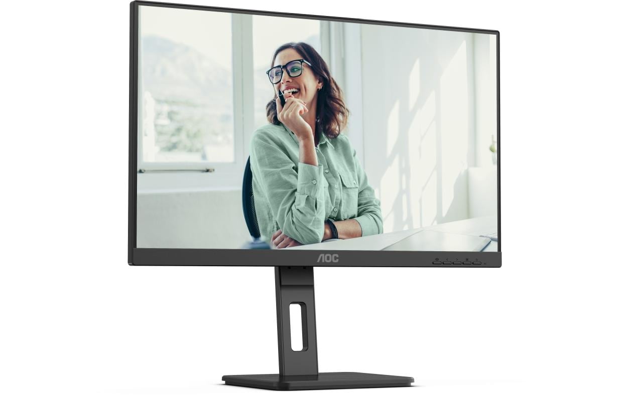 AOC Monitor, 23,8", 300 cd/m², Daisy Chain, USB-C, USB-Hub, Integrierte Lautsprecher, VESA 100 × 100, Schwarz