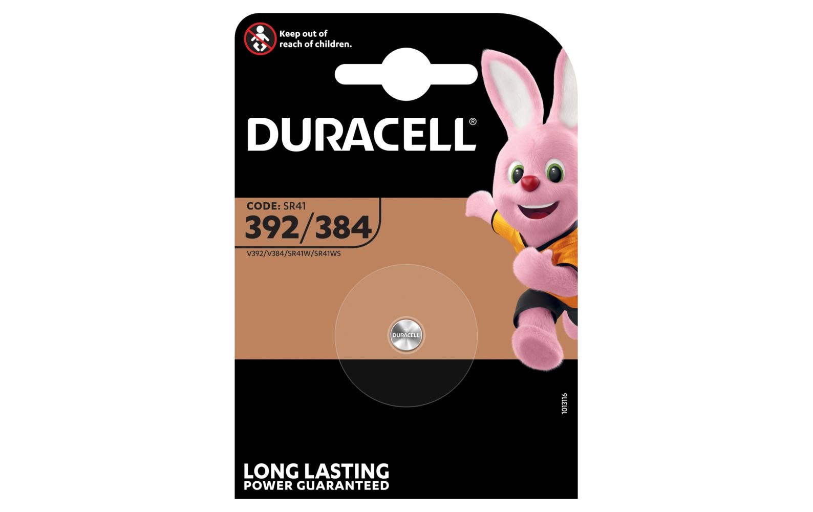 Duracell Knopfzelle SR41, Silberoxid, 1,5 V – 1 Stk.