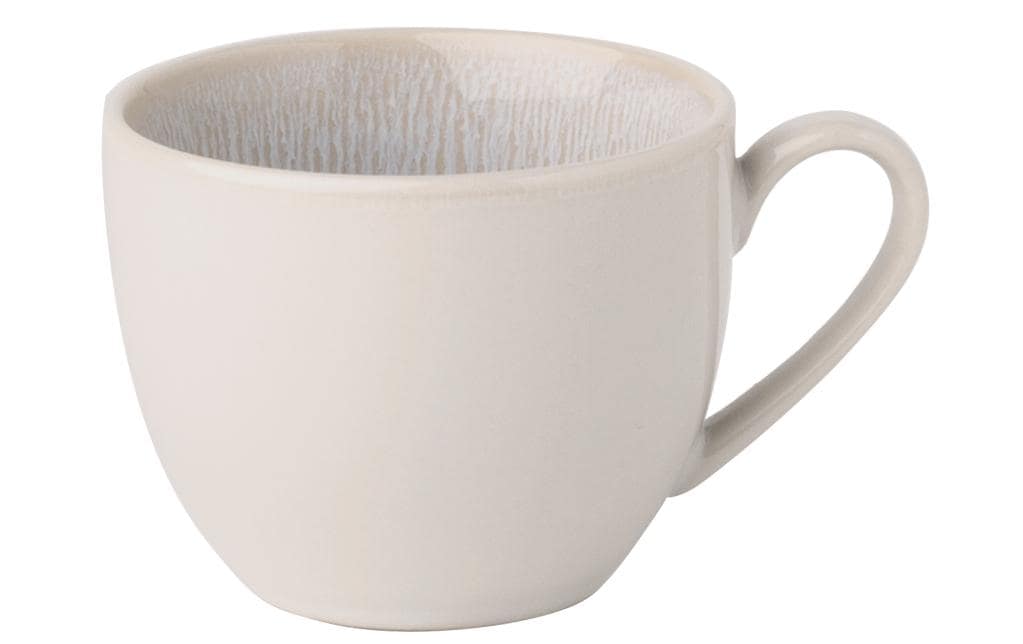 Sola Kaffeetassen – 8-teiliges Set, 220 ml, Ø 15,5 cm, Keramik, Hellgrau, spülmaschinenfest, mikrowellengeeignet