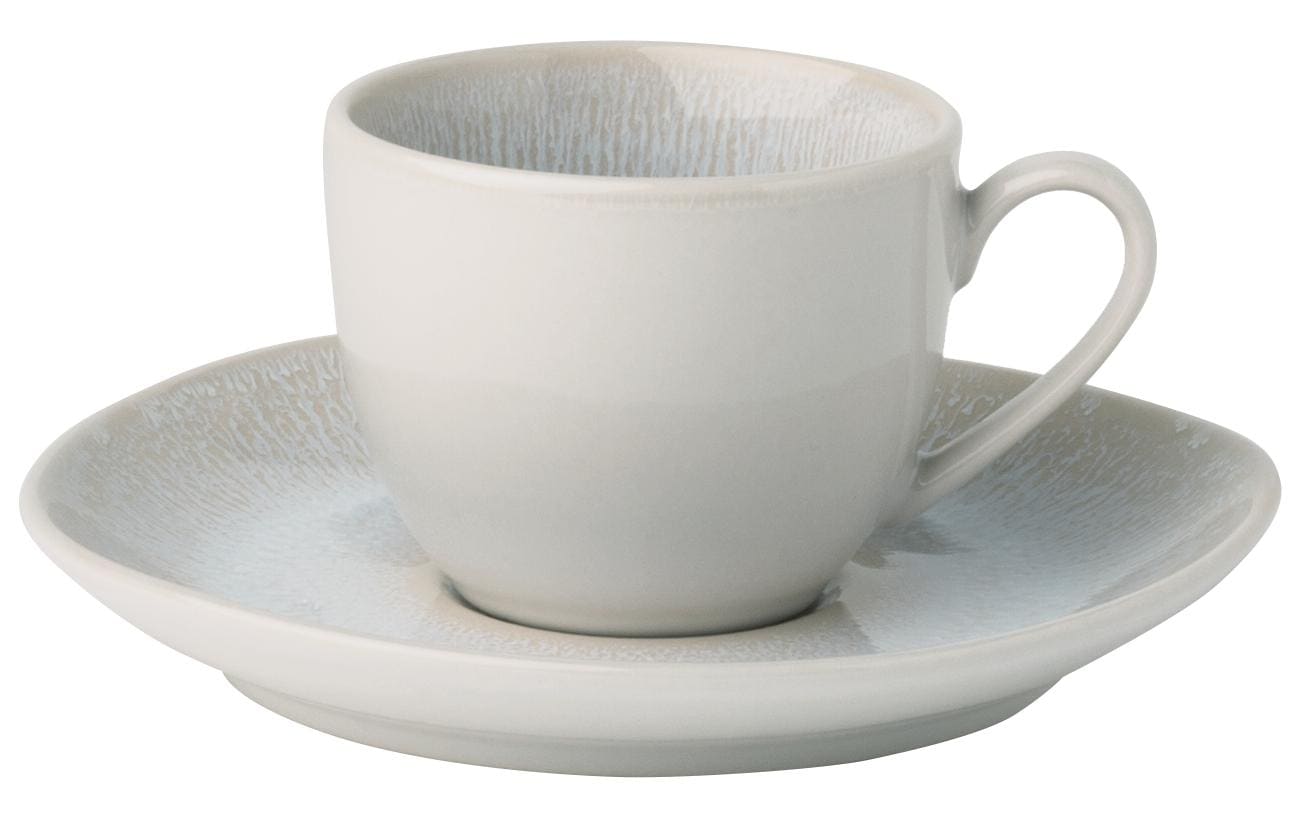Sola Kaffeetassen – 8-teiliges Set, 220 ml, Ø 15,5 cm, Keramik, Hellgrau, spülmaschinenfest, mikrowellengeeignet