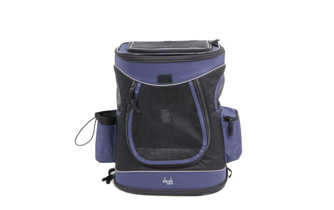Deek Tiertransport-Rucksack Montana – Polyester – Schwarz/Dunkelblau, 340 × 430 × 300 mm