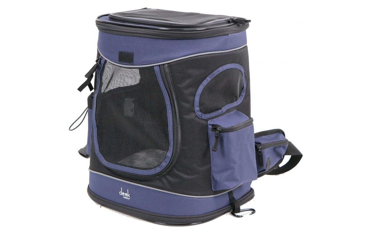 Deek Tiertransport-Rucksack Montana – Polyester – Schwarz/Dunkelblau, 340 × 430 × 300 mm