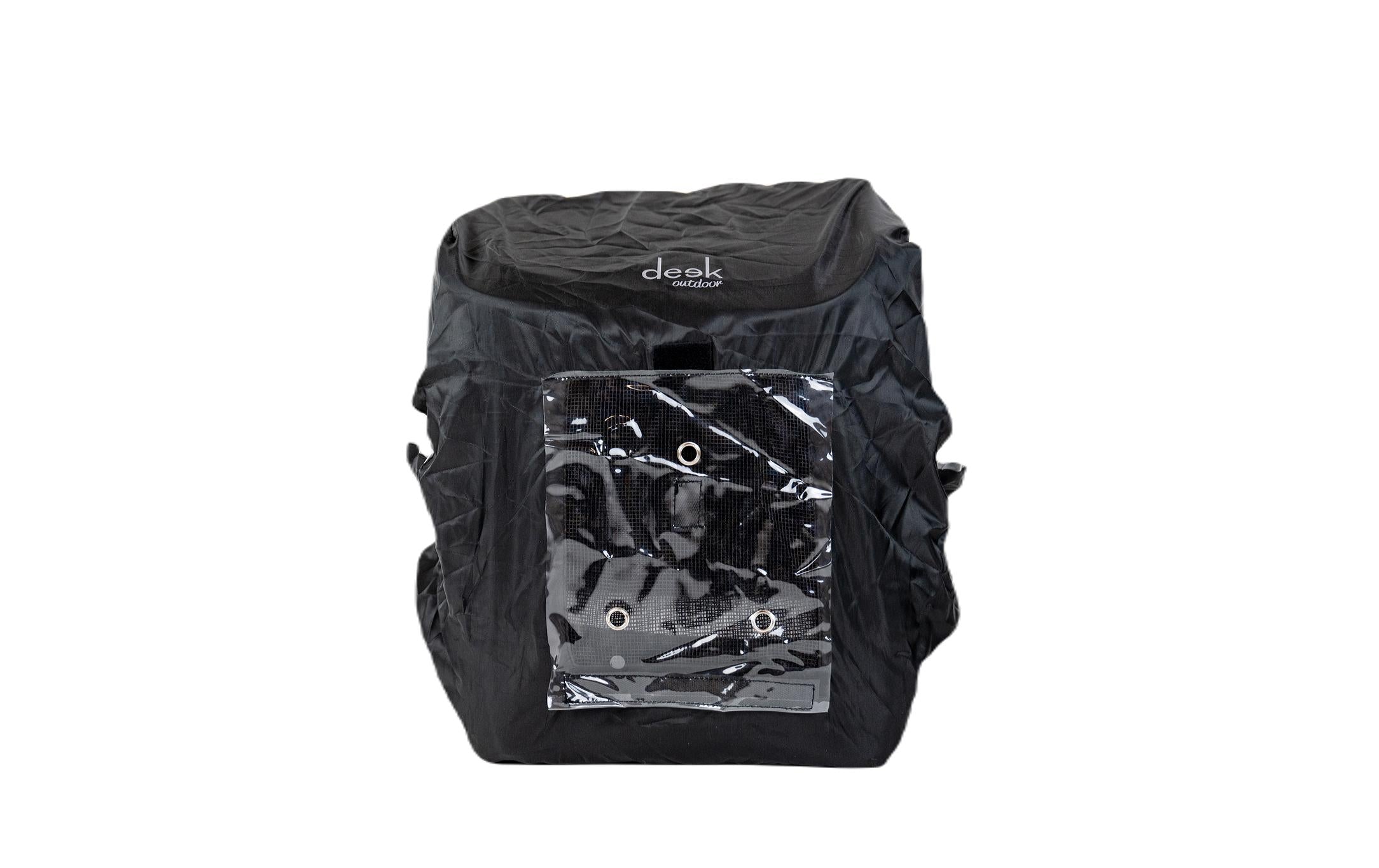Deek Rucksack-Regenschutz – für Hunderucksack – 34 × 43 × 30 cm – Schwarz, Polyester