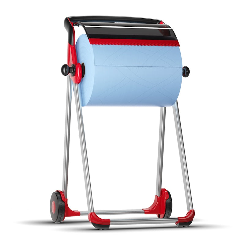 Tork Putzrollenspender Bodenständer – für W1, Metall/Kunststoff, Rot, 646 × 1'006 × 530 mm