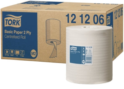 Tork Putzrolle Standard M2 – 2-lagig – 20 cm × 160 m – 457 Blatt – Weiss – 6 Rollen