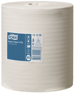 Tork Putzrolle Standard M2 – 2-lagig – 20 cm × 160 m – 457 Blatt – Weiss – 6 Rollen
