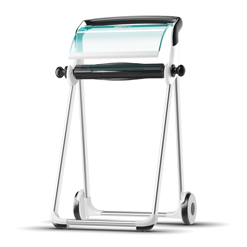 Tork Putzrollenspender Bodenständer – für W1, Metall/Kunststoff, türkis/weiss, 646 × 1'006 × 530 mm