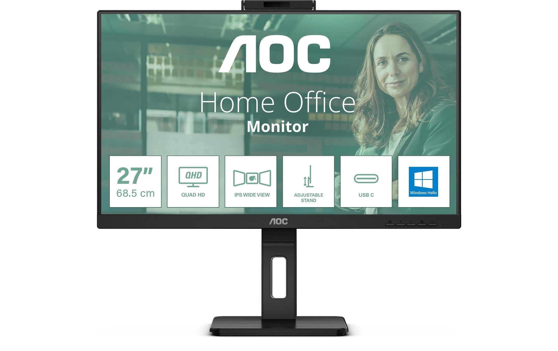 AOC Q27P3QW – 27", 2560 × 1440 (WQHD), IPS, 100 Hz, Webcam