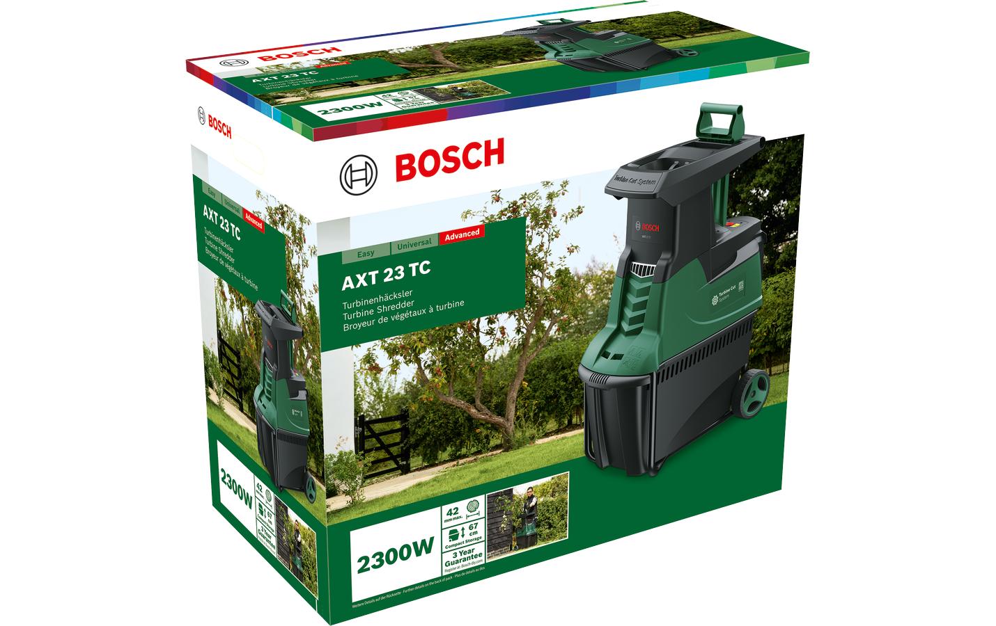 Bosch AXT 23 TC Häcksler – 2300 W – Ø 42 mm – 53 l – Netzbetrieb