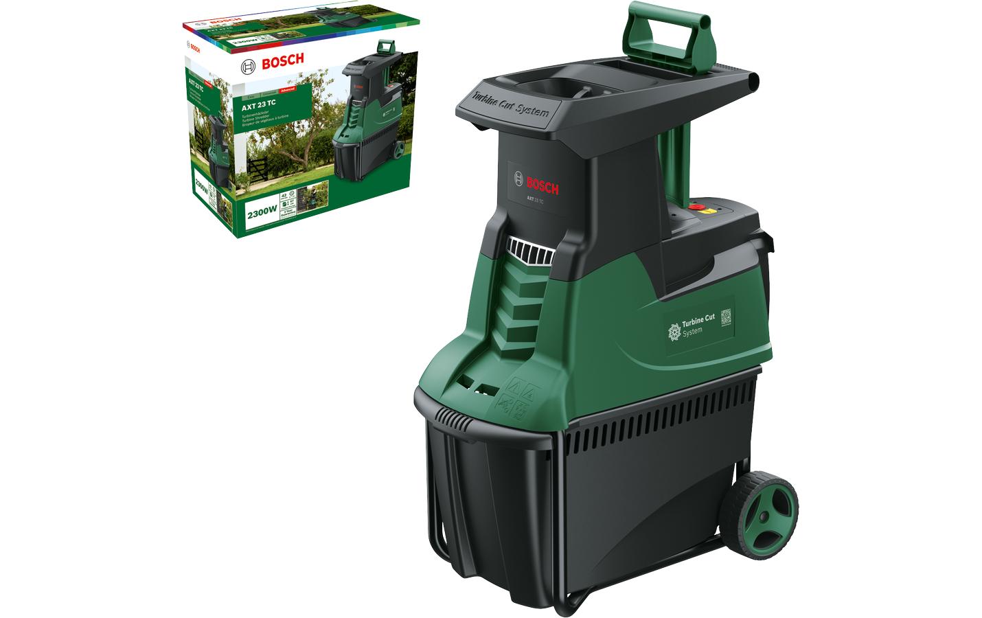Bosch AXT 23 TC Häcksler – 2300 W – Ø 42 mm – 53 l – Netzbetrieb