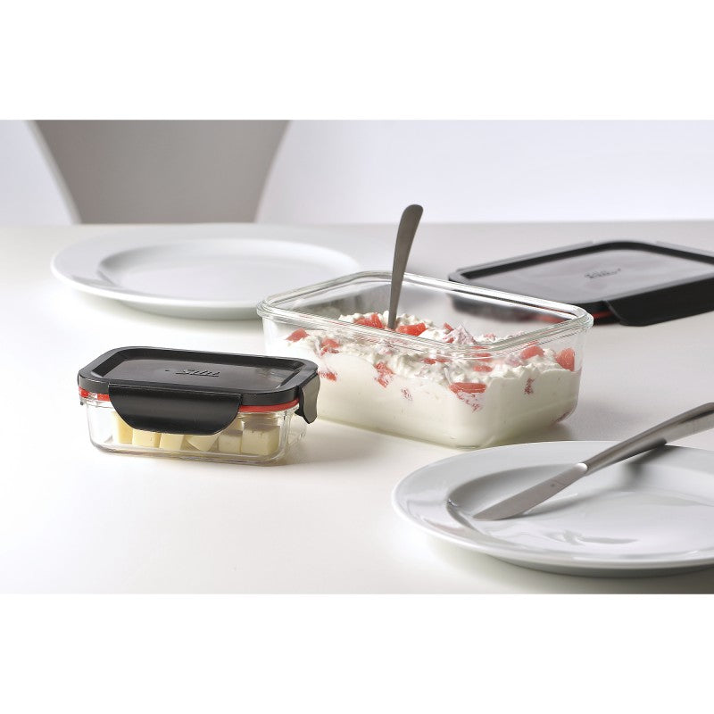 Silit Vorratsbehälter-Set – eckig – Glas – transparent – 3-teilig