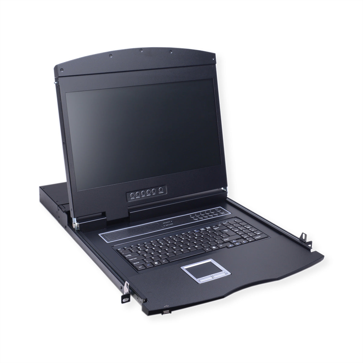 VALUE 17" Rack-LCD-Konsole – 8-Port VGA KVM-Switch, 1280 × 1024, USB 2.0, CH-Layout – 1U