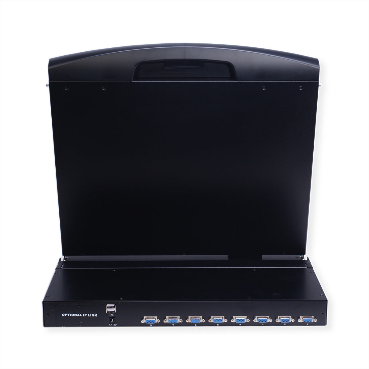 VALUE 17" Rack-LCD-Konsole – 8-Port VGA KVM-Switch, 1280 × 1024, USB 2.0, CH-Layout – 1U