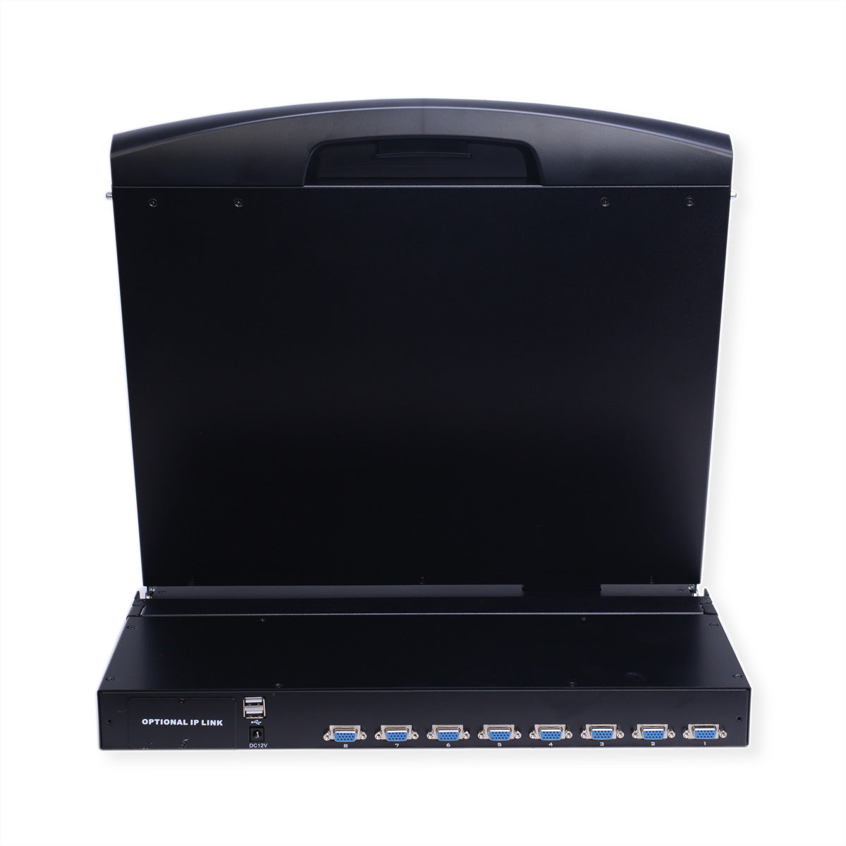 VALUE 19" Rack-LCD-Konsole – 8-Port VGA KVM – 1366 × 768, USB 2.0, CH-Layout – 1U