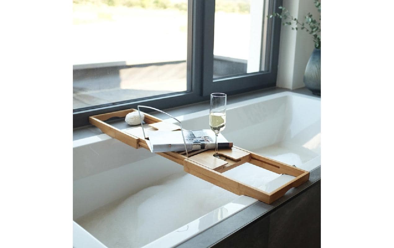 Zeller Present Badewannenablage – 70×22×4 cm, Bambus, freistehend, Braun