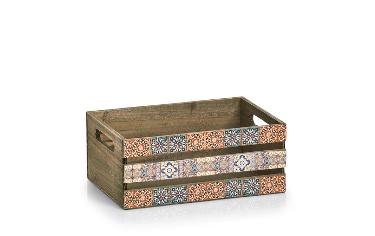 Zeller Present Aufbewahrungsbox – Holz – Mehrfarbig – mit Griff – 240 × 135 × 140 mm