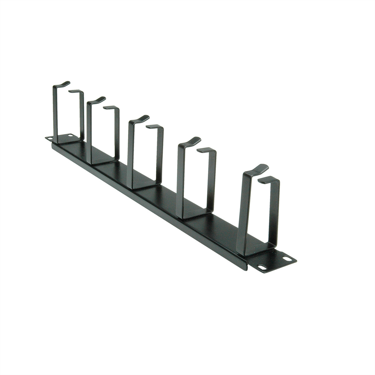 VALUE 19"-Kabelführung, 1 HE, 5 G-Typ Kabelösen, für 19" Rack, Schwarz