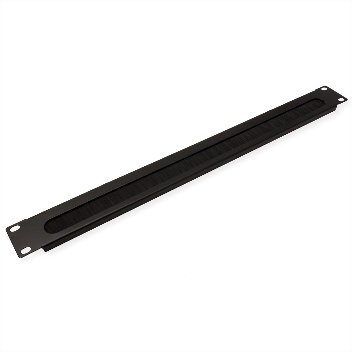 VALUE 19" Rangierpanel 1U, Bürstendichtung, Metall – Schwarz