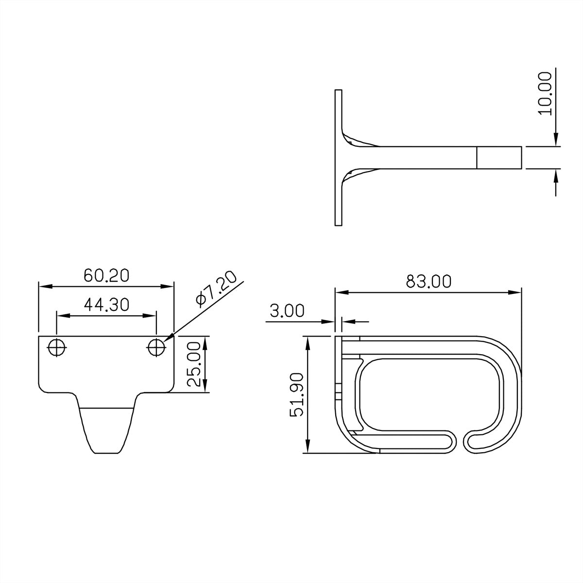 VALUE 19" Kabelmanagement-Ring, Schwarz