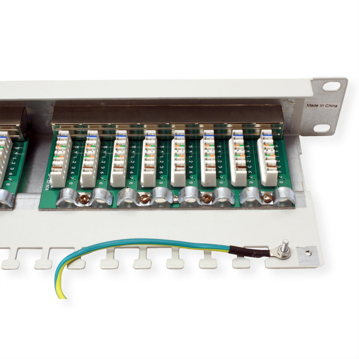 VALUE 19" Patchpanel – Kat.5e, 24× Ports, geschirmt (STP), Krone LSAplus, lichtgrau