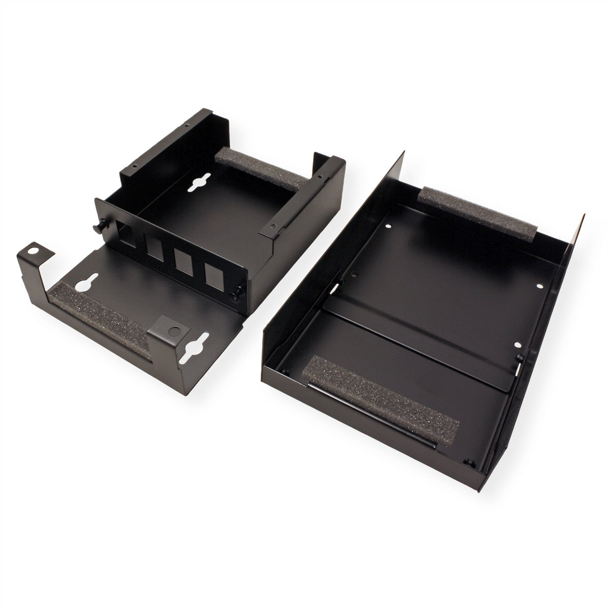 VALUE Wandgehäuse – Aufputz, 4× Ports, 19", 1U, für Keystone-Module, Stahl, Schwarz