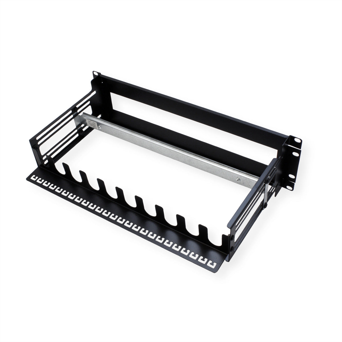 VALUE 19" Tragrahmen für Hutschienengeräte – Rack-Zubehör – 3U, Tragkraft 6 kg, Schwarz