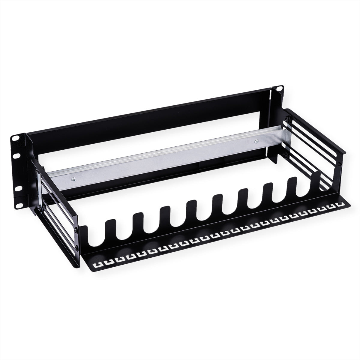 VALUE 19" Tragrahmen für Hutschienengeräte – Rack-Zubehör – 3U, Tragkraft 6 kg, Schwarz