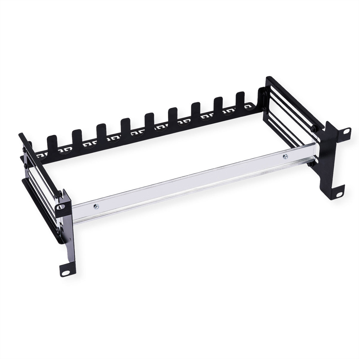 VALUE 19" Tragrahmen für Hutschienengeräte – Rack-Zubehör – 3U, Tragkraft 6 kg, Schwarz