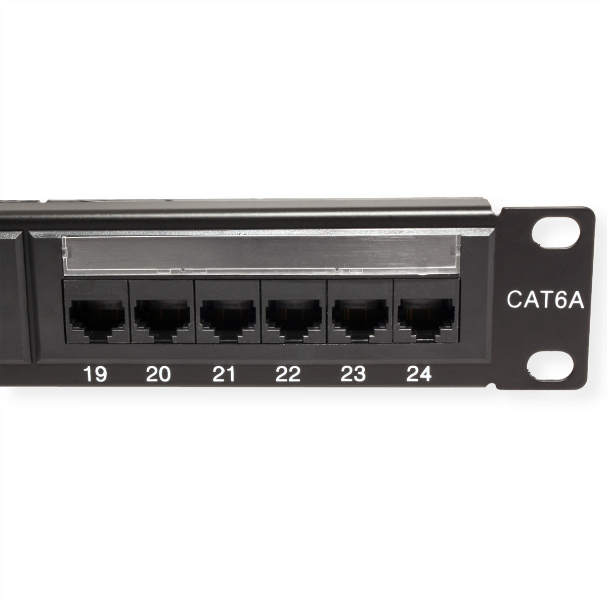 VALUE Cat.6A / Class EA Patchpanel – 24× RJ‑45, ungeschirmt, 19", 1U, schwarz
