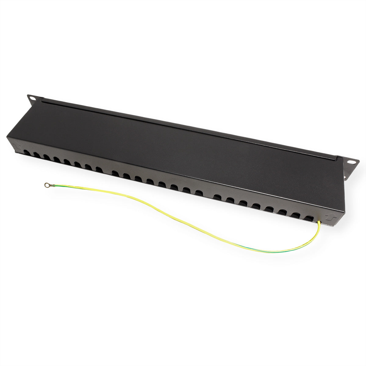 VALUE Cat.6A (Klasse EA) Patchpanel – 24× RJ‑45, 10 Gbit/s, geschirmt, 19", 1U, für Cat6a, schwarz