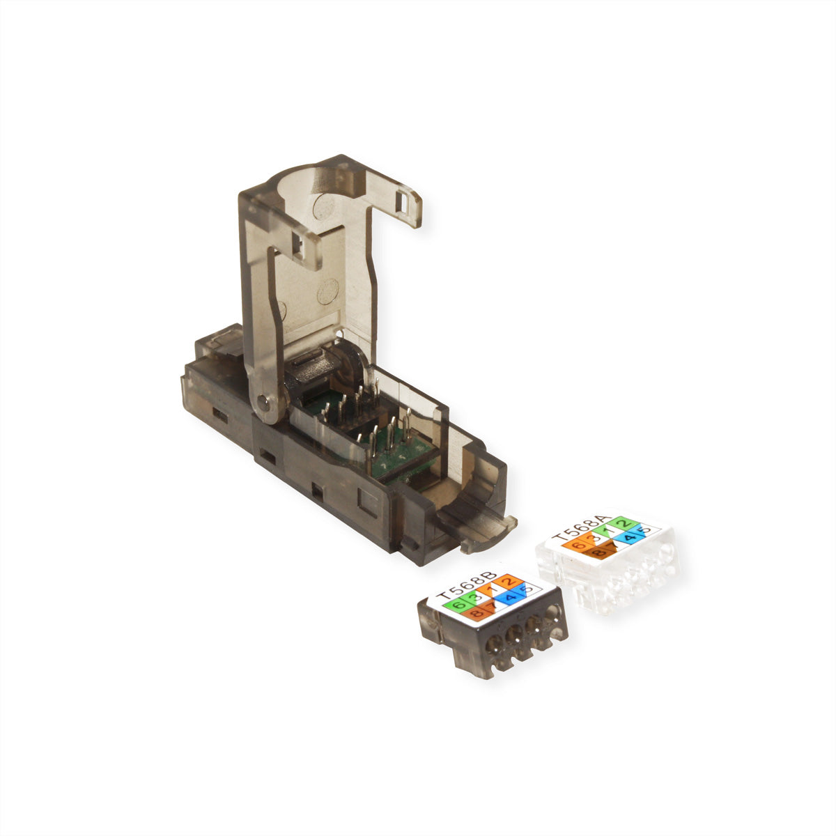 VALUE 26.99.0372 RJ-45-Stecker – Cat6a, U/UTP, Schwarz/Transparent, 50 Stück