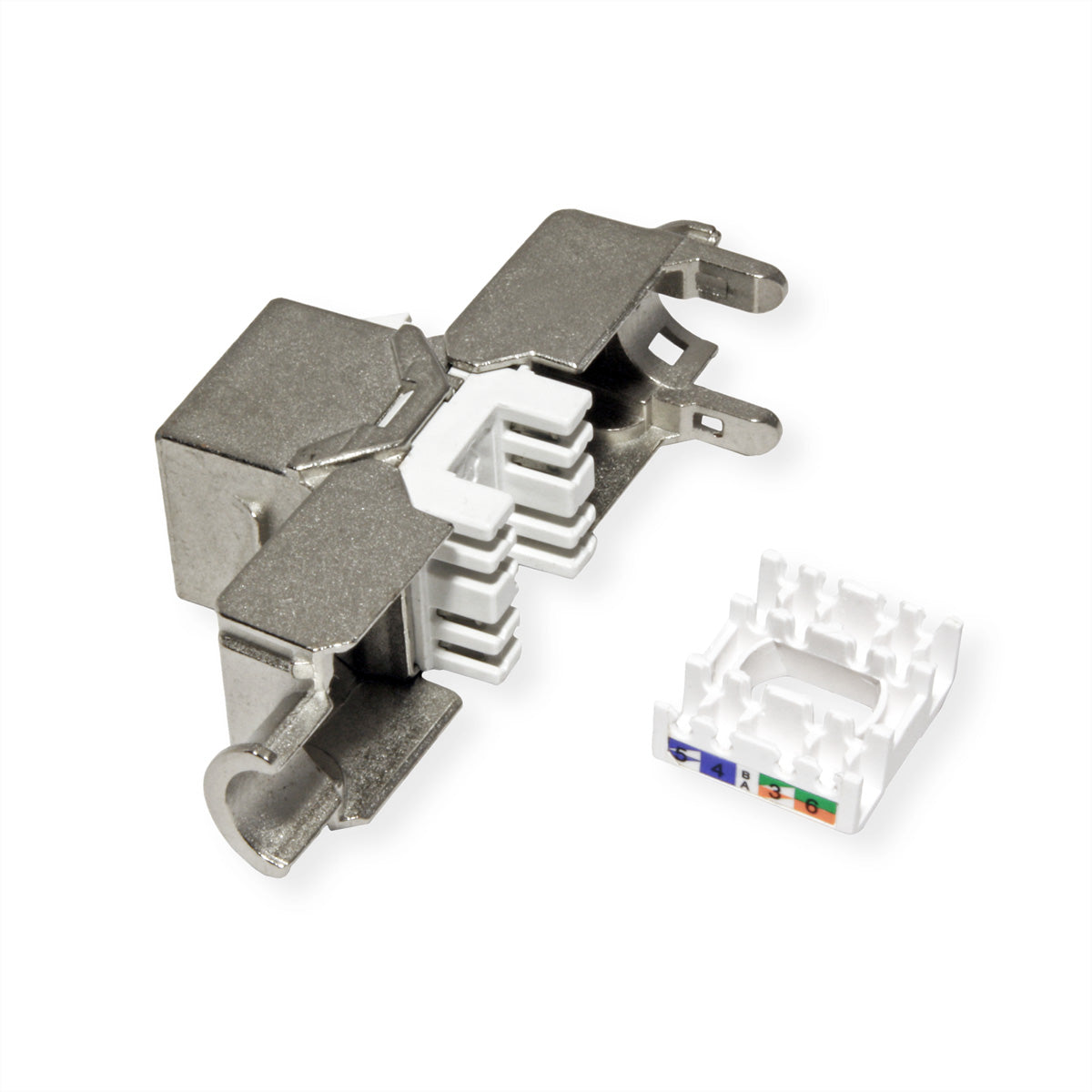VALUE 26.99.0375 RJ-45-Kupplung – Cat6a STP, Buchse (gerade), Silber, 10er-Pack