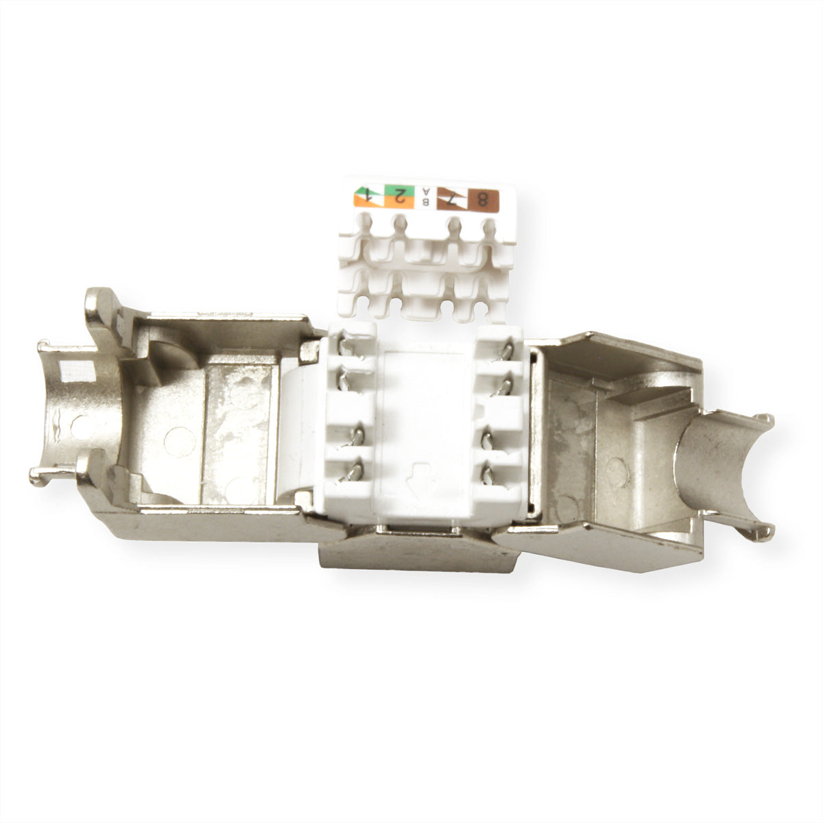 VALUE 26.99.0375 RJ-45-Kupplung – Cat6a STP, Buchse (gerade), Silber, 10er-Pack