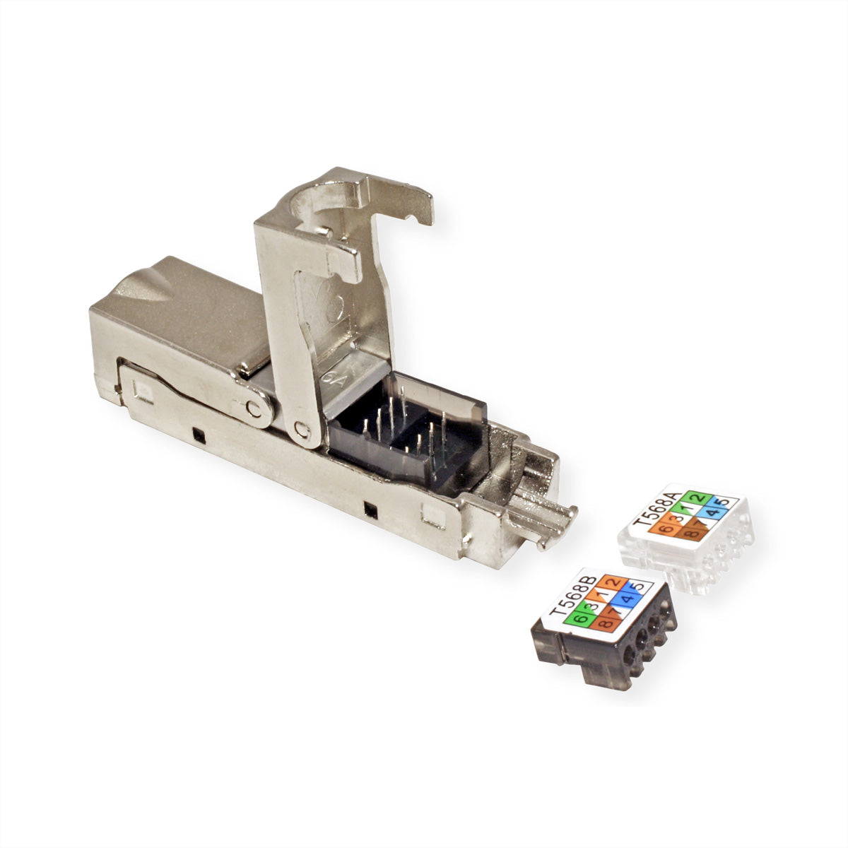 VALUE 26.99.0380 RJ-45-Kupplung – Cat6a, S/UTP (STP), AWG 22, Silber