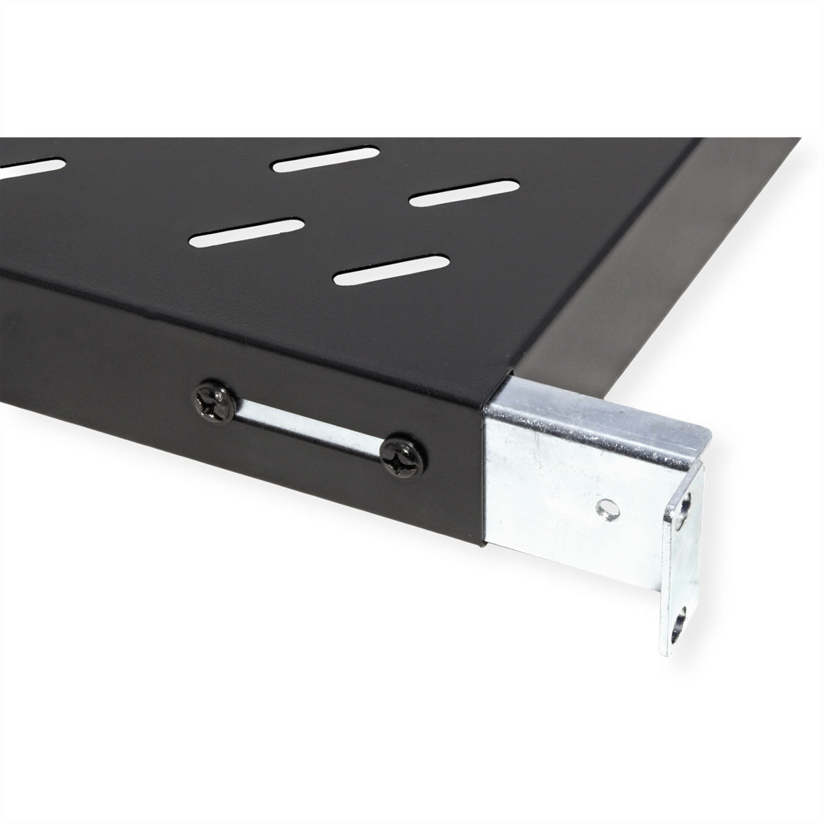 VALUE 19"-Fachboden – 1 HE, 440 × 700 mm, Tragkraft 50 kg, schwarz