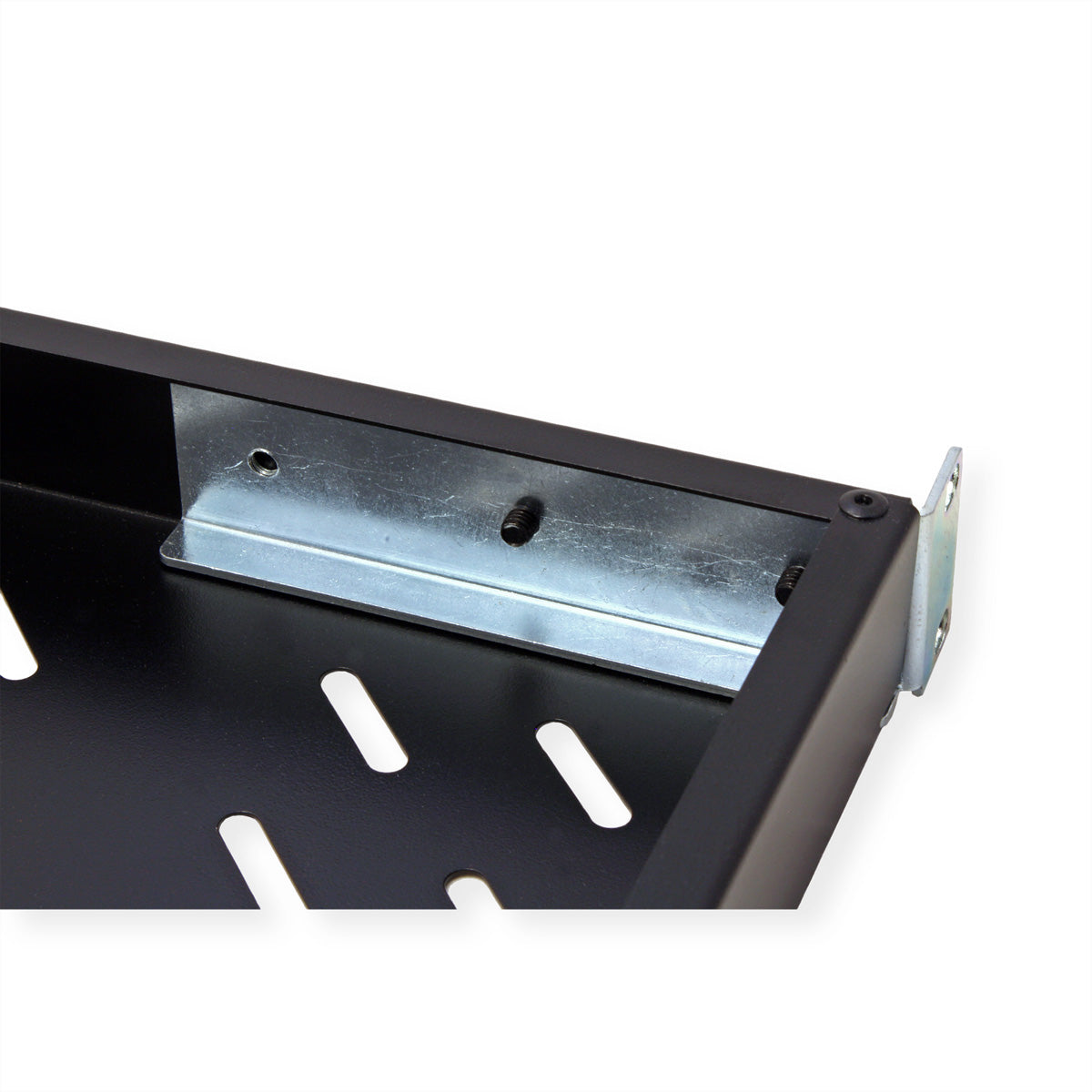 VALUE 19"-Fachboden – 1 HE, 440 × 700 mm, Tragkraft 50 kg, schwarz