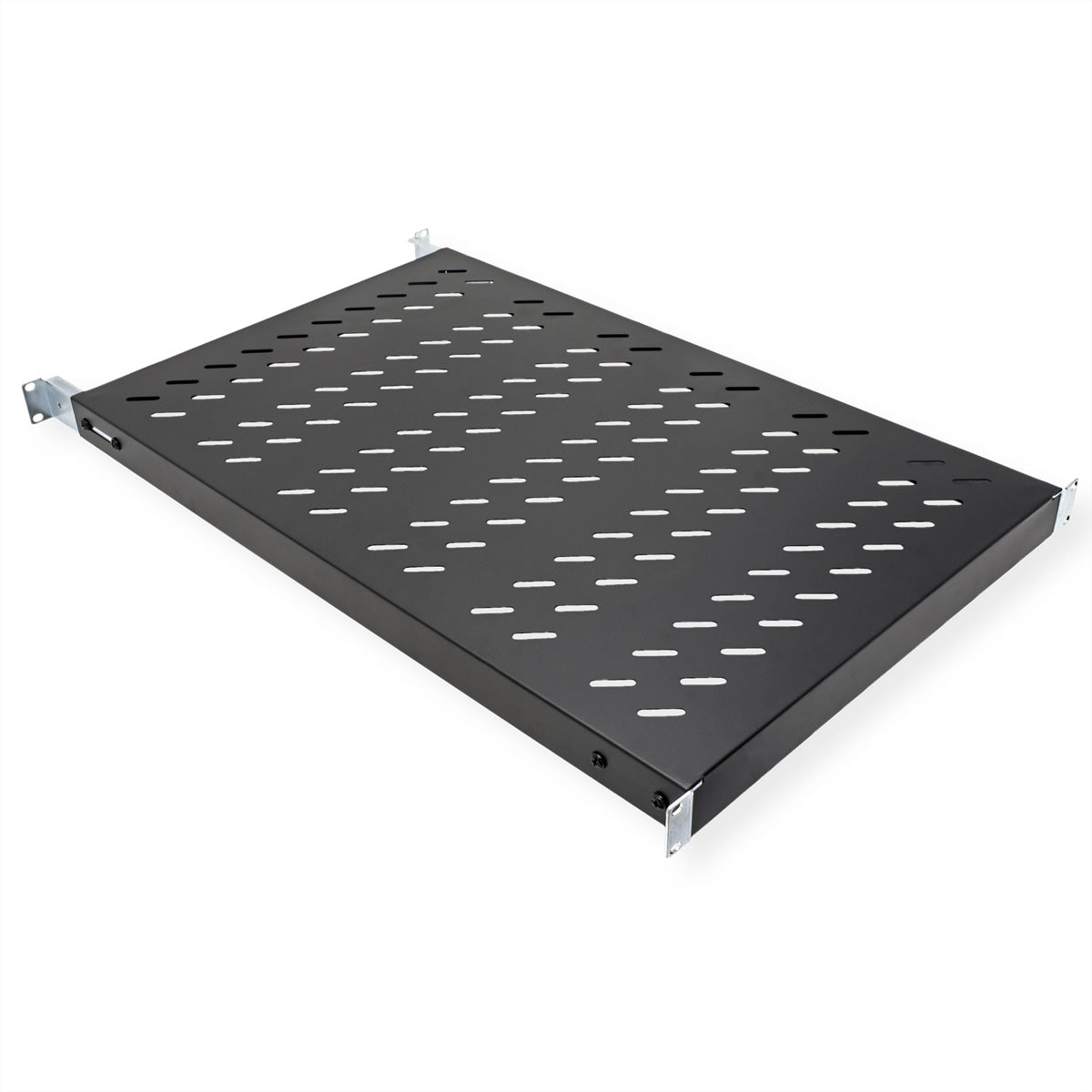 VALUE 19"-Fachboden – 1 HE, 440 × 700 mm, Tragkraft 50 kg, schwarz