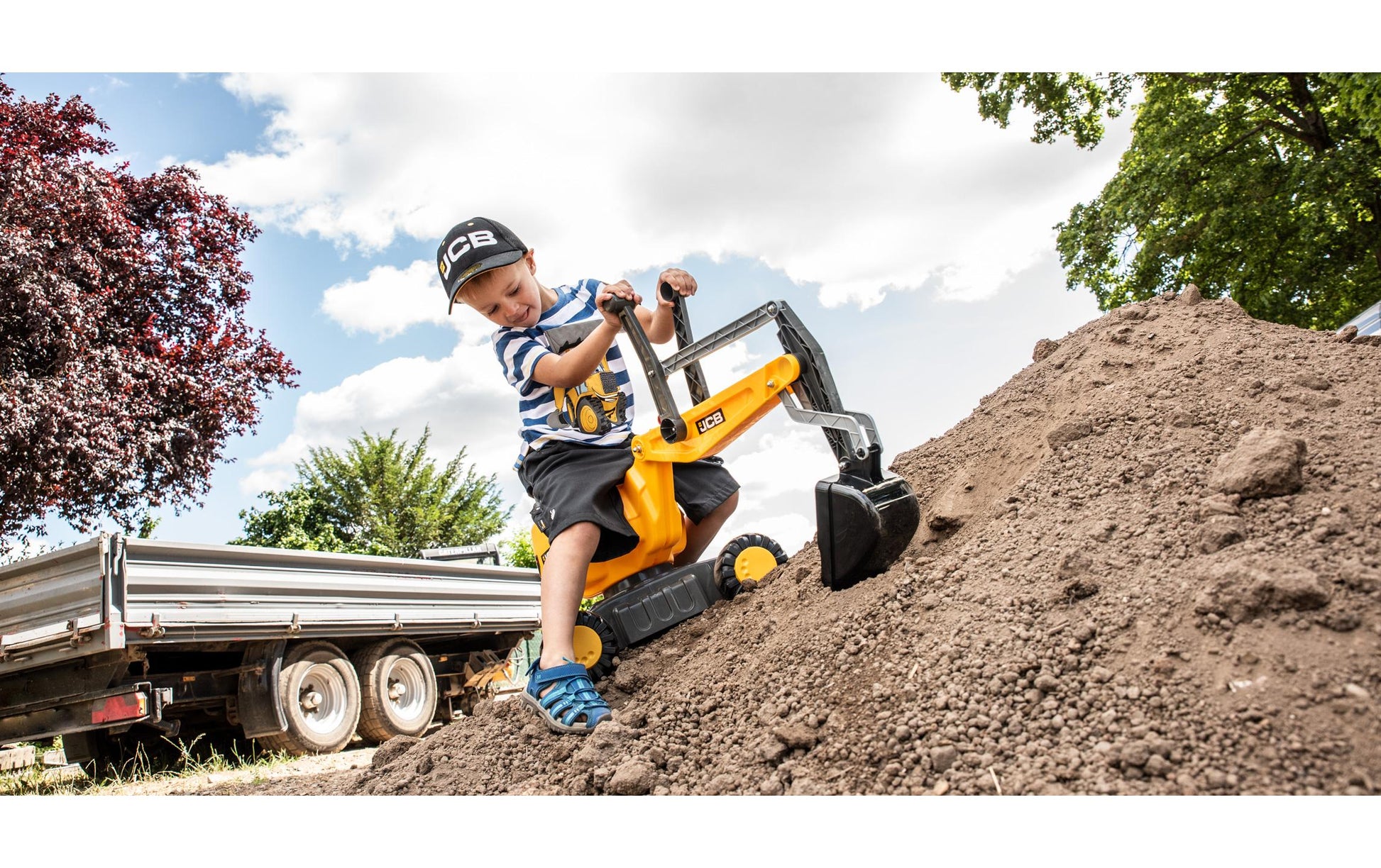 rolly toys rollyDigger – Bagger – Frontlader – 74 × 43 × 102 cm – ab 3 Jahren – Kunststoff – schwarz/gelb