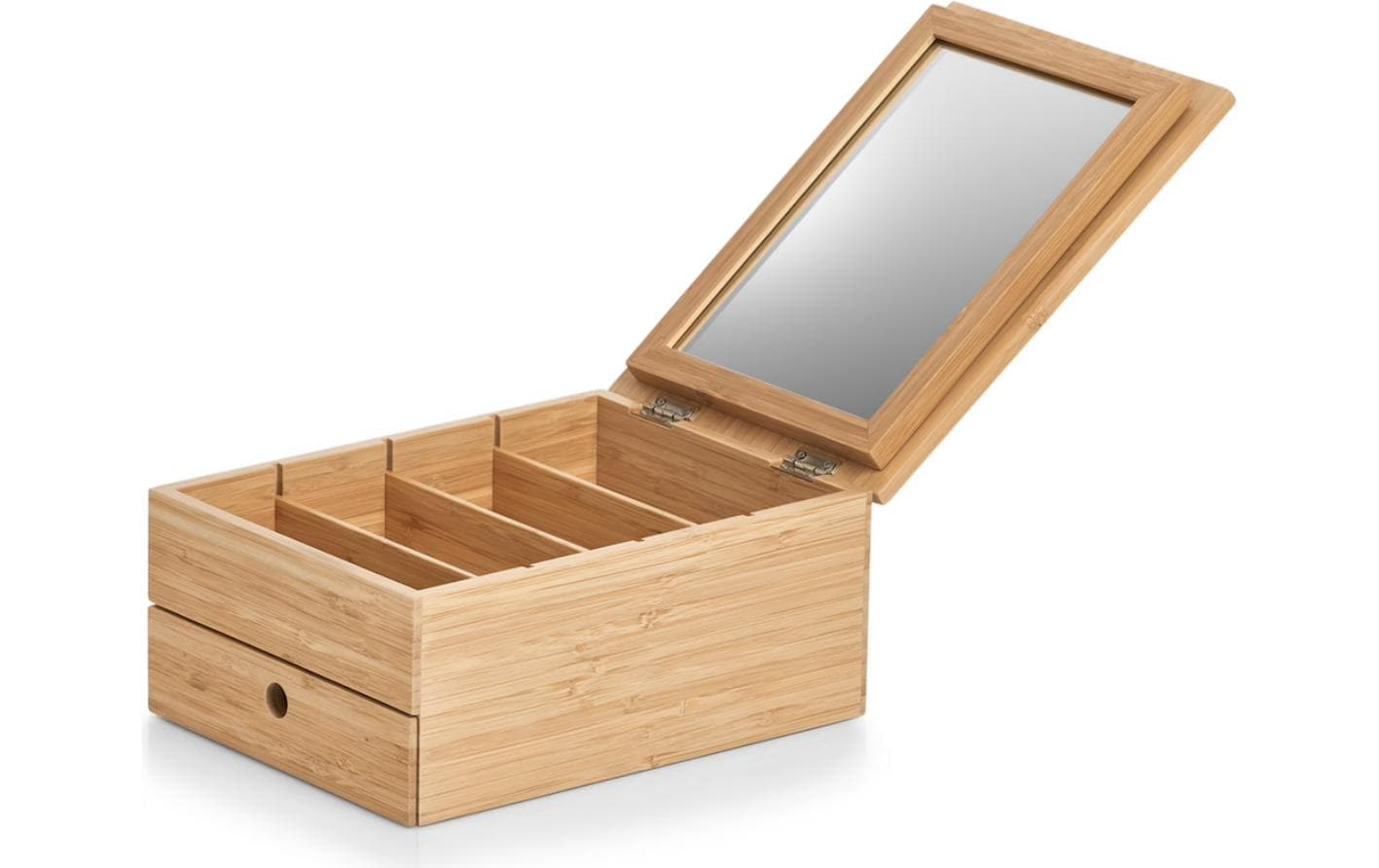 Zeller Present Aufbewahrungsbox 18872 – Bambus/Glas, 25×19×11,2 cm, Braun
