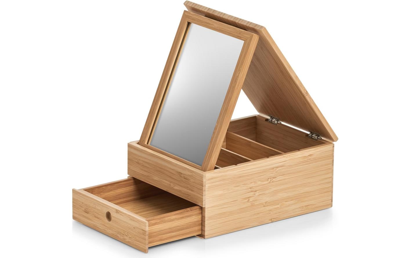 Zeller Present Aufbewahrungsbox 18872 – Bambus/Glas, 25×19×11,2 cm, Braun
