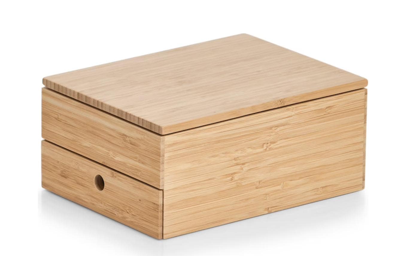 Zeller Present Aufbewahrungsbox 18872 – Bambus/Glas, 25×19×11,2 cm, Braun
