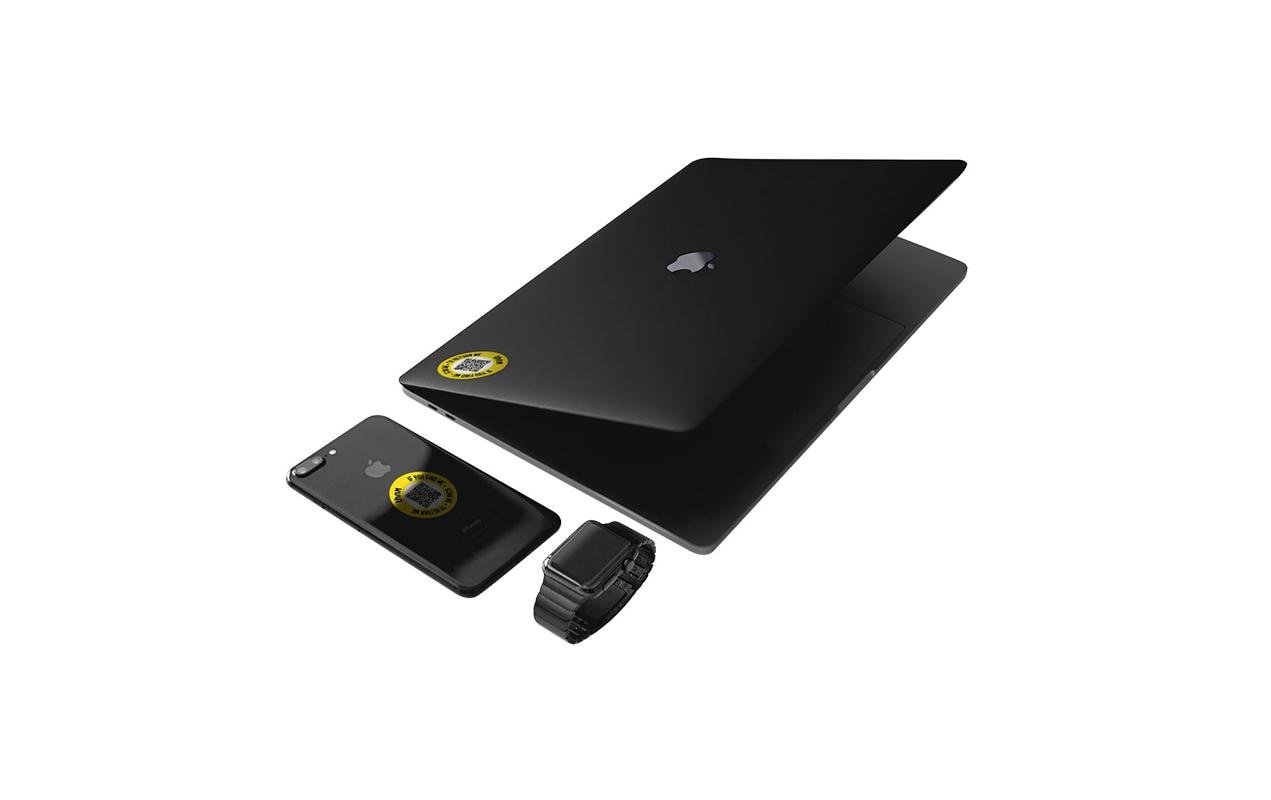 Thnxtags SmartTag Schlüsselanhänger Smart Pack XXL für Thnx Tags App – 34 × 28 mm, Gelb