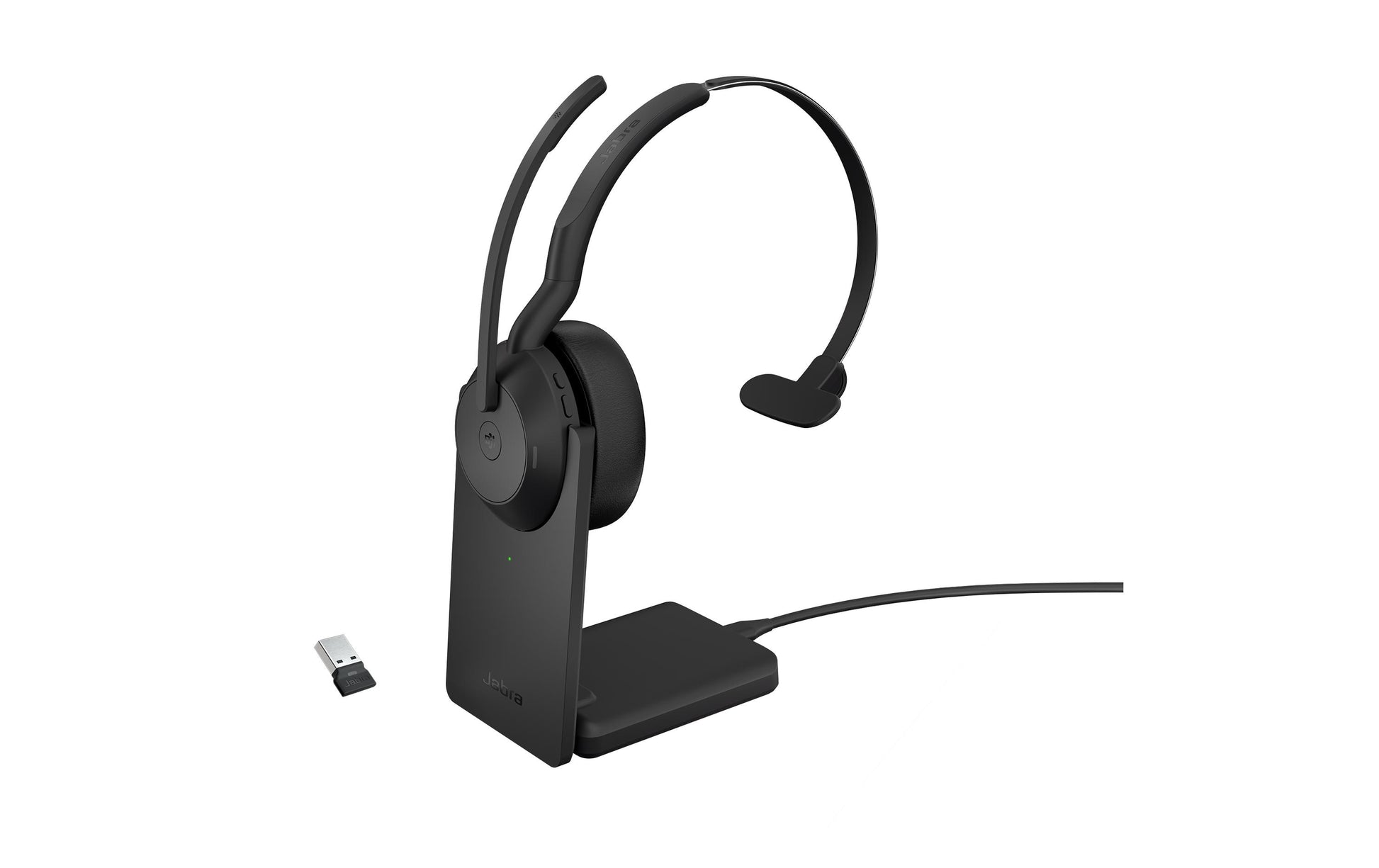 Jabra Evolve2 55 Link380a – Mono Headset – Bluetooth, ANC – Schwarz, für Microsoft Teams, bis 16 h Sprechzeit