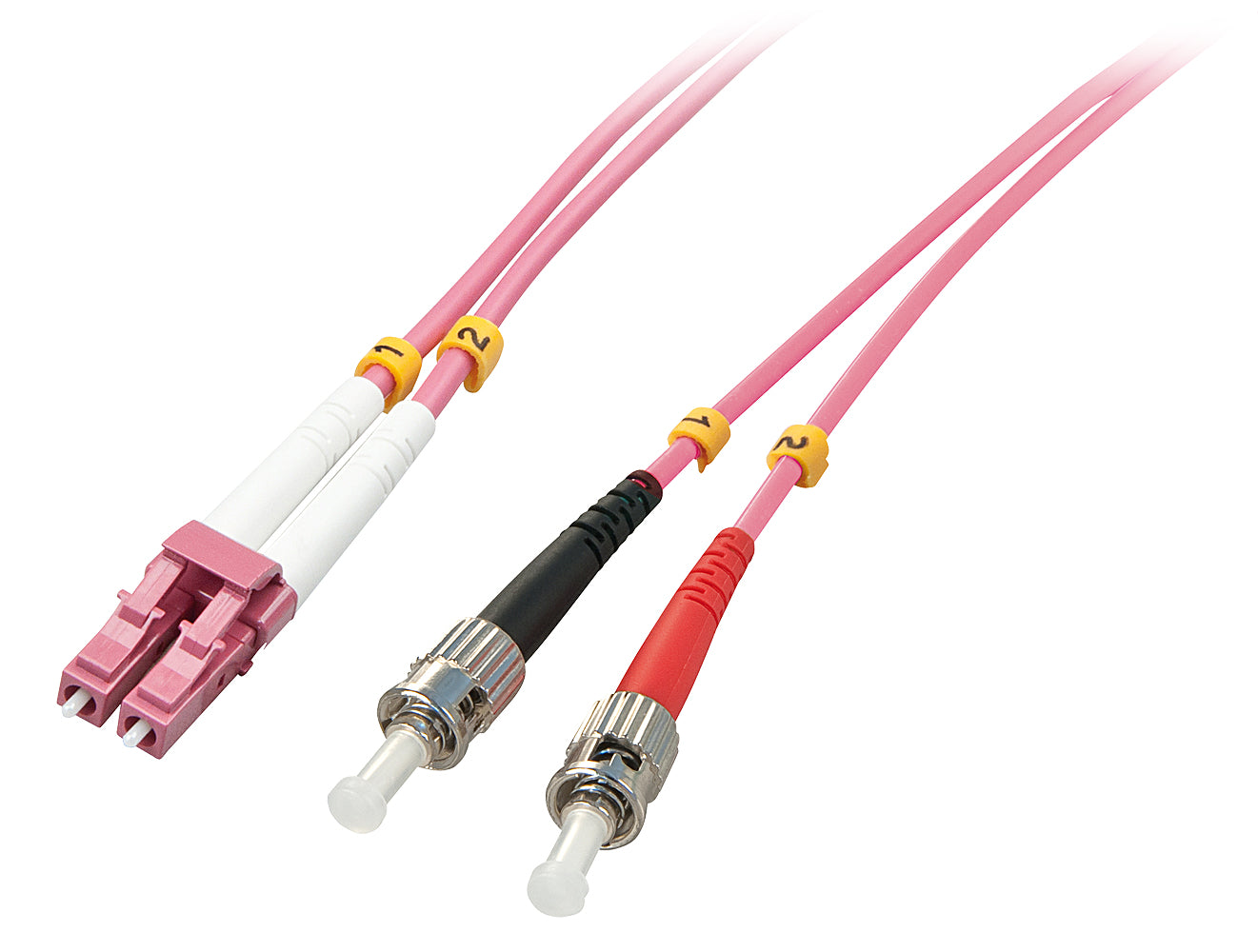 Lindy 46355 LWL-Patchkabel – LC–ST, Multi-Mode (OM4), 15 m, Pink