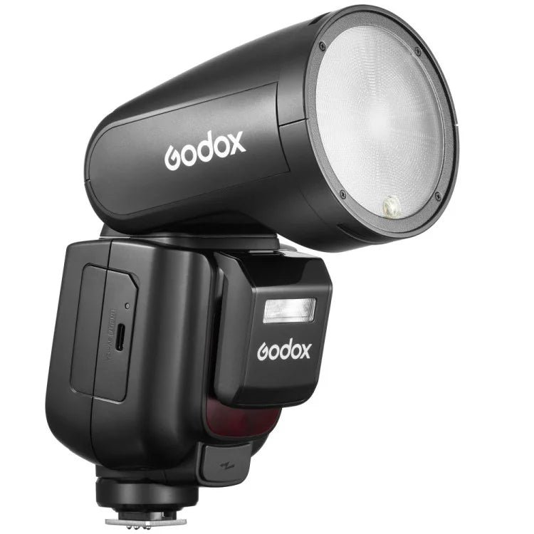 Godox V1 Pro Fujifilm TTL Aufsteckblitz – Akku 2980 mAh, ca. 500 Blitze, Blitzfolgezeit 1,5 s – für Fujifilm