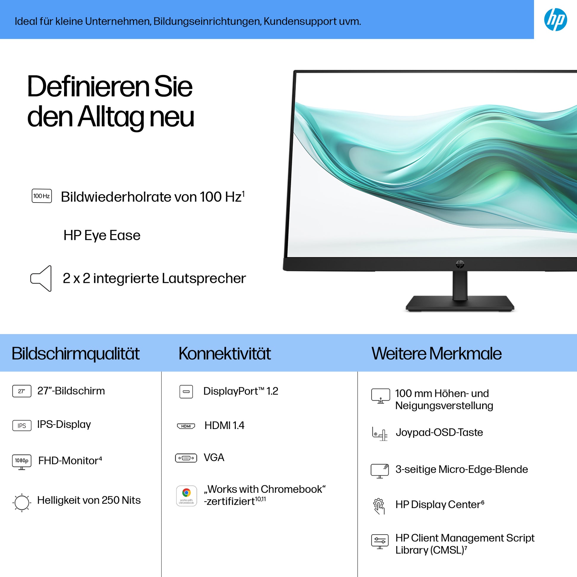 HP 327Ph – 27", 1920 × 1080 (Full HD), IPS, 100 Hz