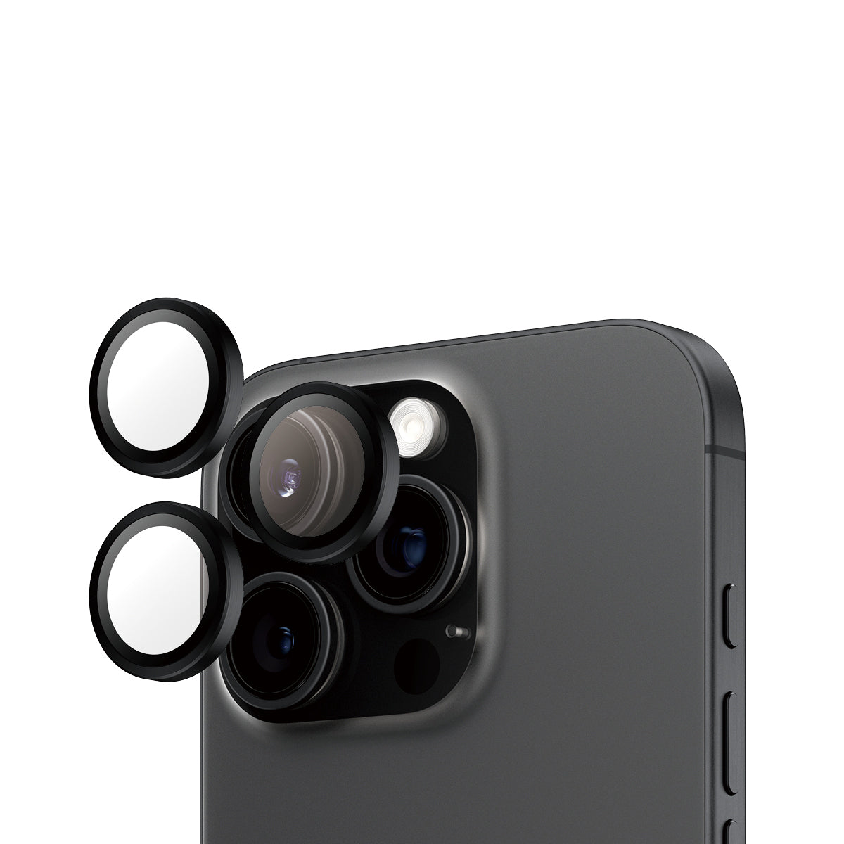 PanzerGlass Hoops – Kameraschutz – für iPhone 16 Pro, iPhone 16 Pro Max – Schwarz