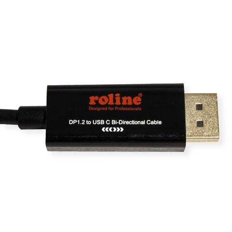 ROLINE USB-C zu DisplayPort Kabel – 4K (3840 × 2160) @ 60 Hz, DisplayPort 1.2, 2 m – Schwarz